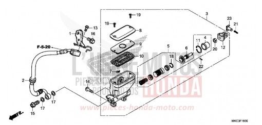 MAÎTRE-CYLINDRE DE FREIN ARRIÈRE GL1800DAJ de 2018
